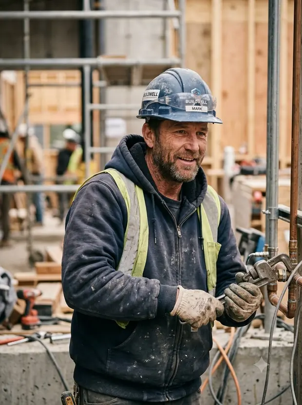Contractor on a job site